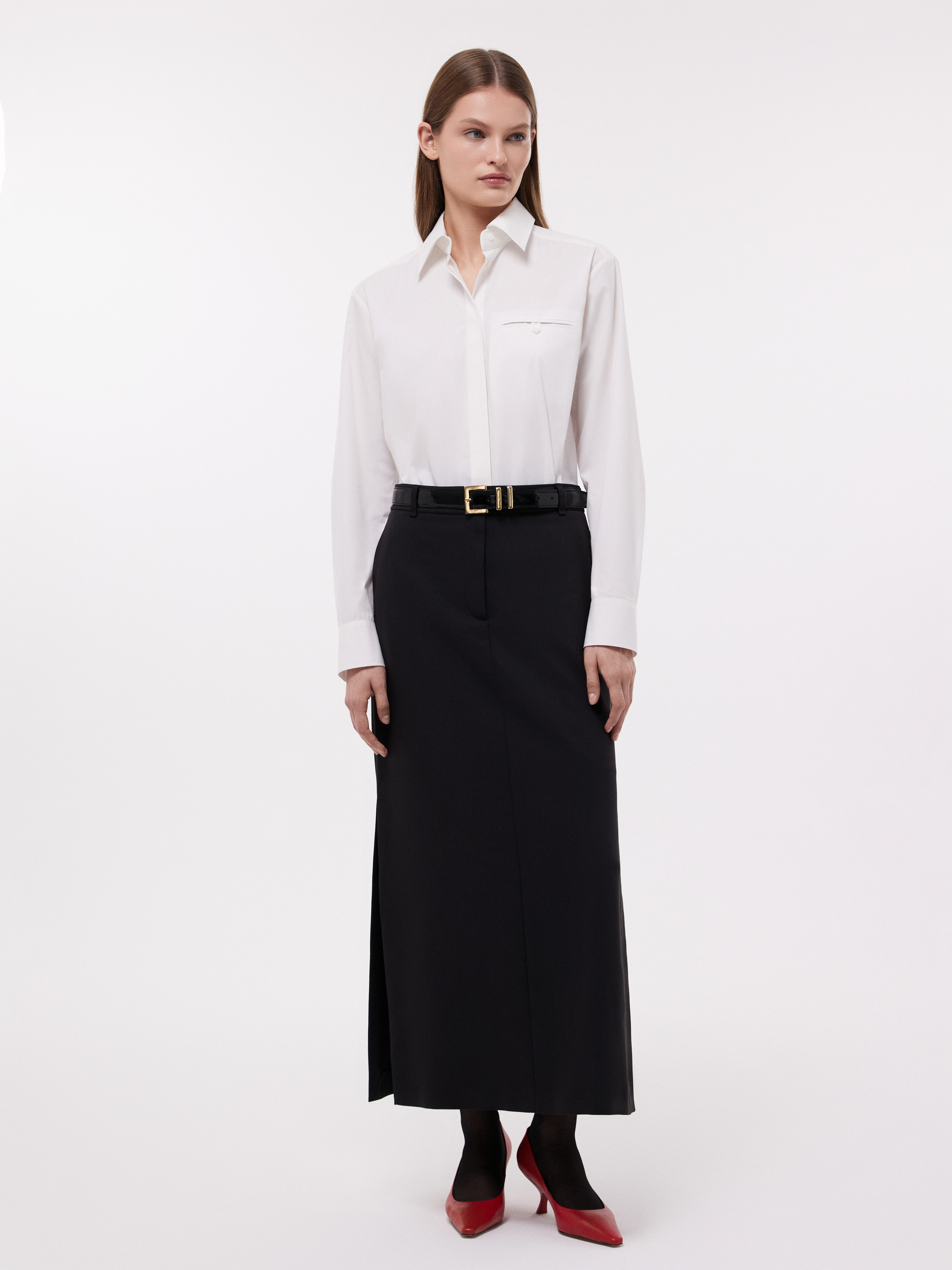 Хлопковая рубашка на потайной застежке