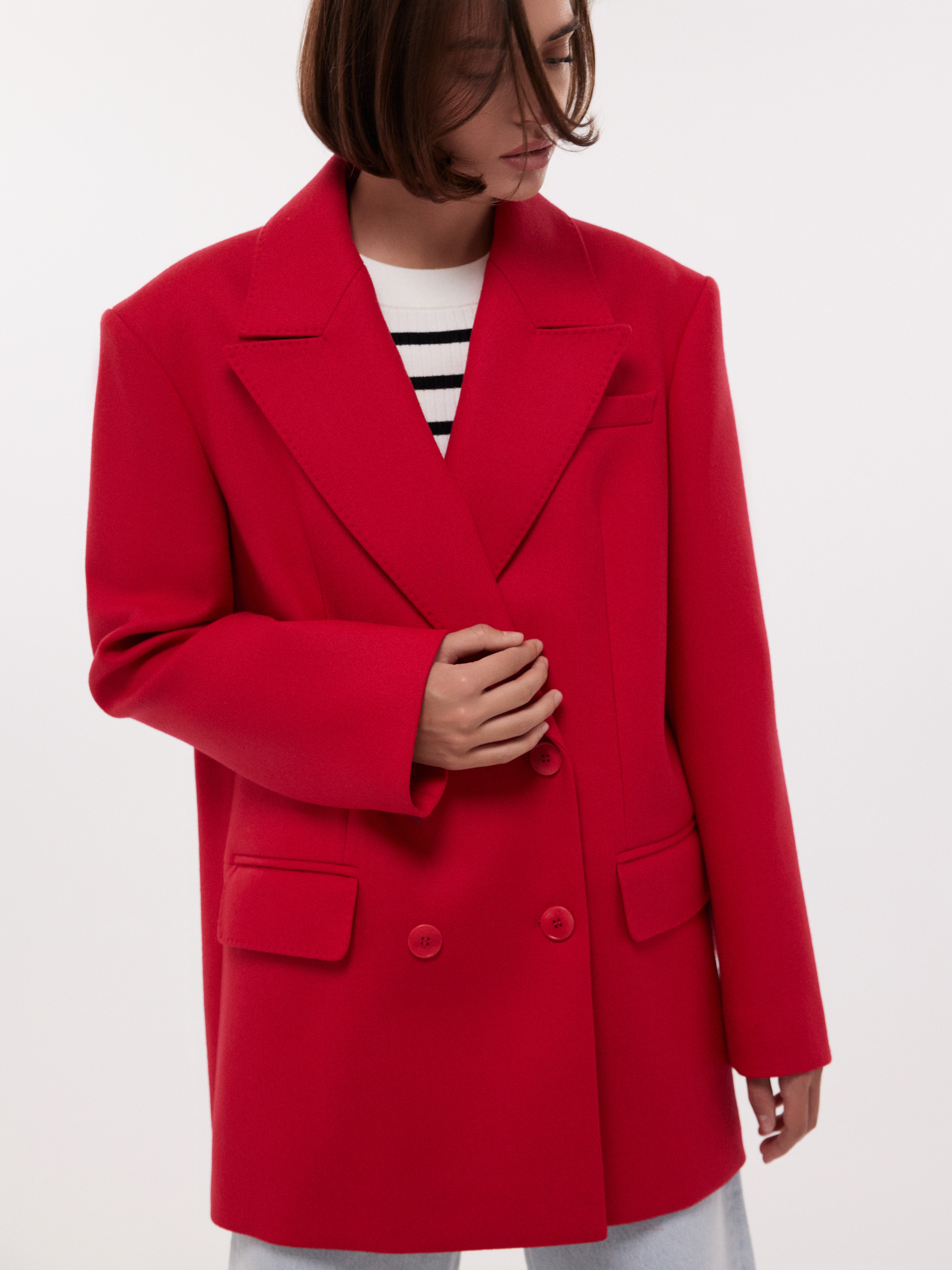 Полупальто оверсайз из шерсти