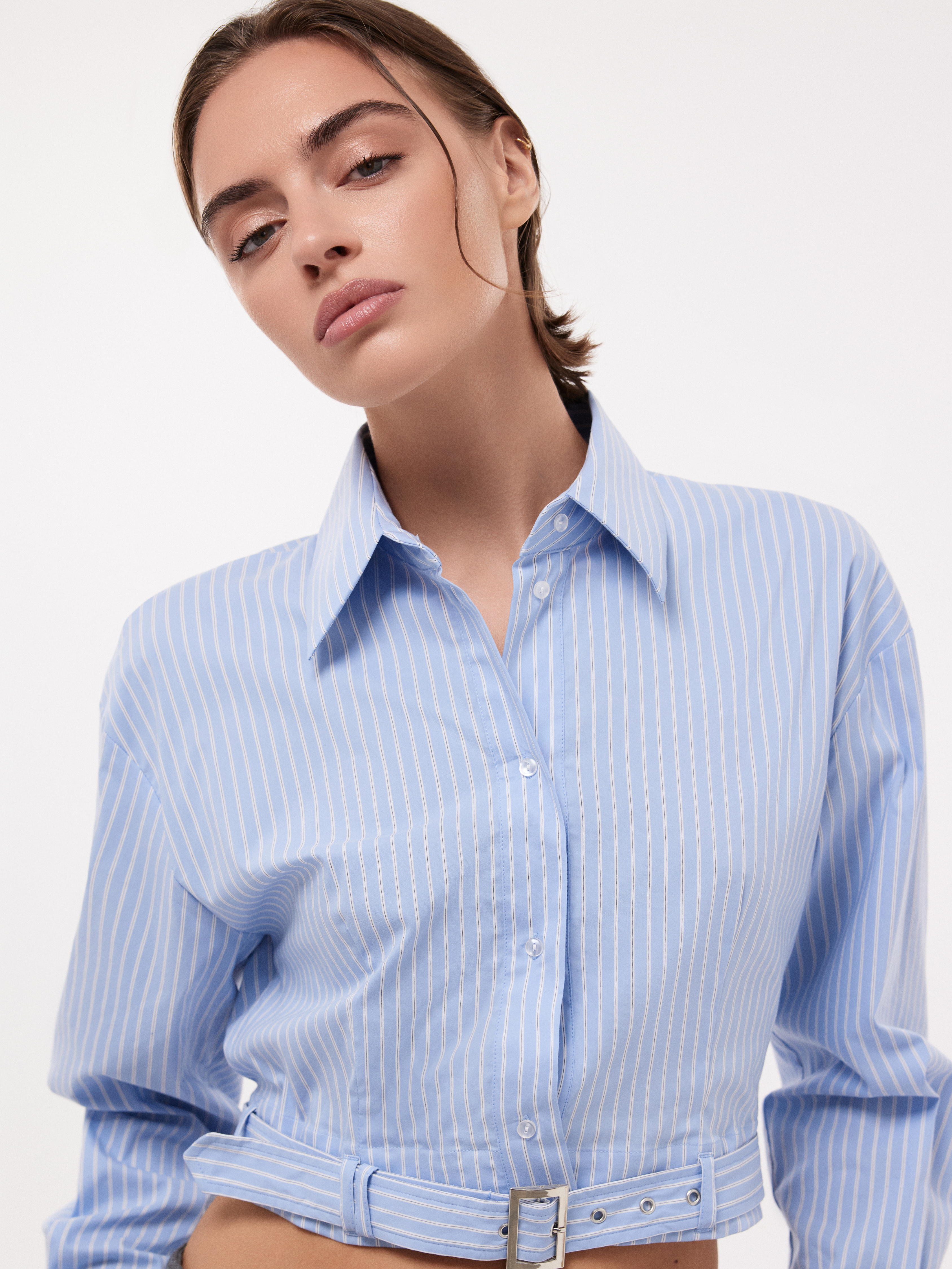 Укороченная рубашка с поясом