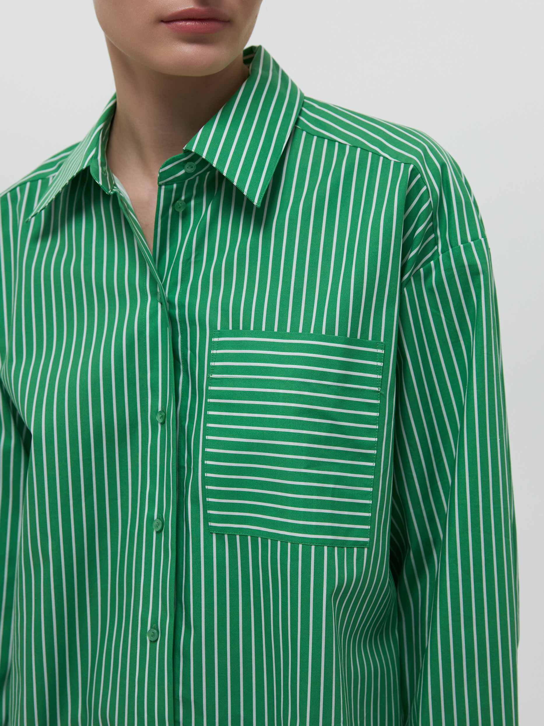 Хлопковая рубашка оверсайз