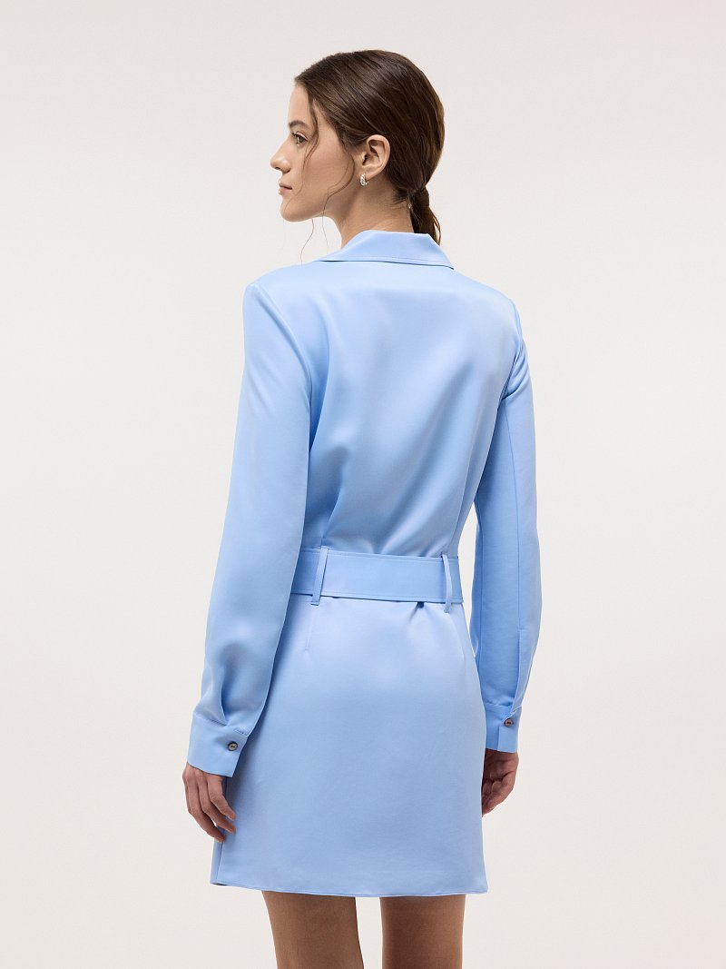 Атласное платье-рубашка