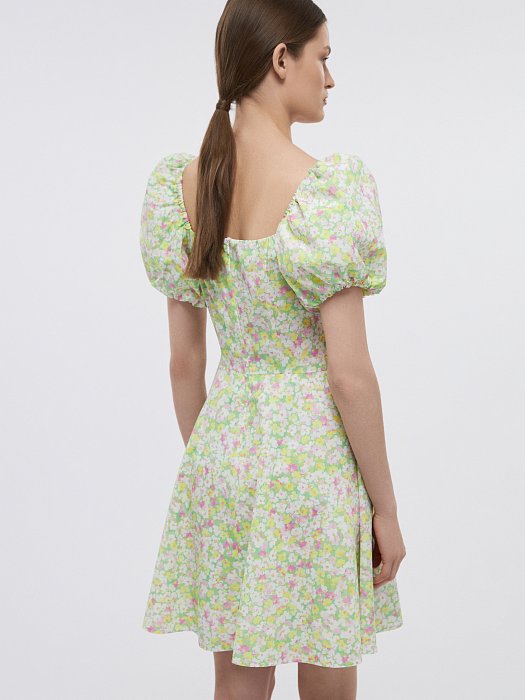 Платье из хлопка с цветочным принтом: фото №4