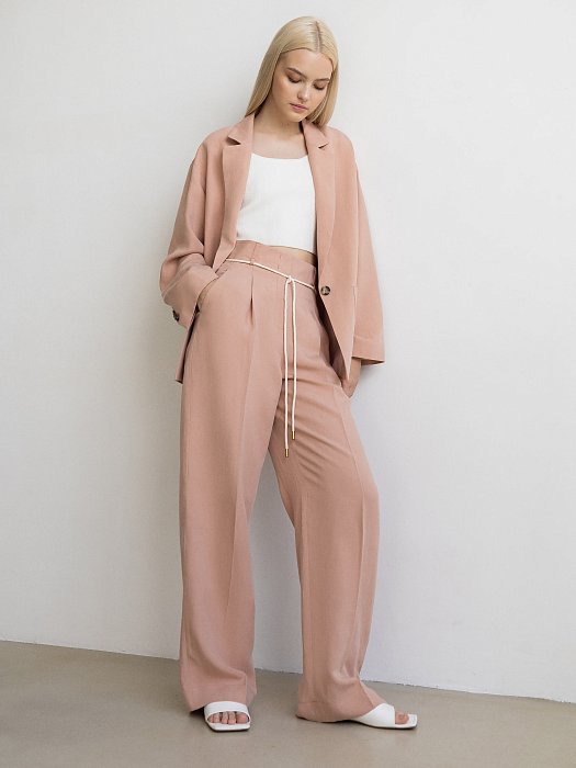 Удлиненные брюки со льном: фото №6