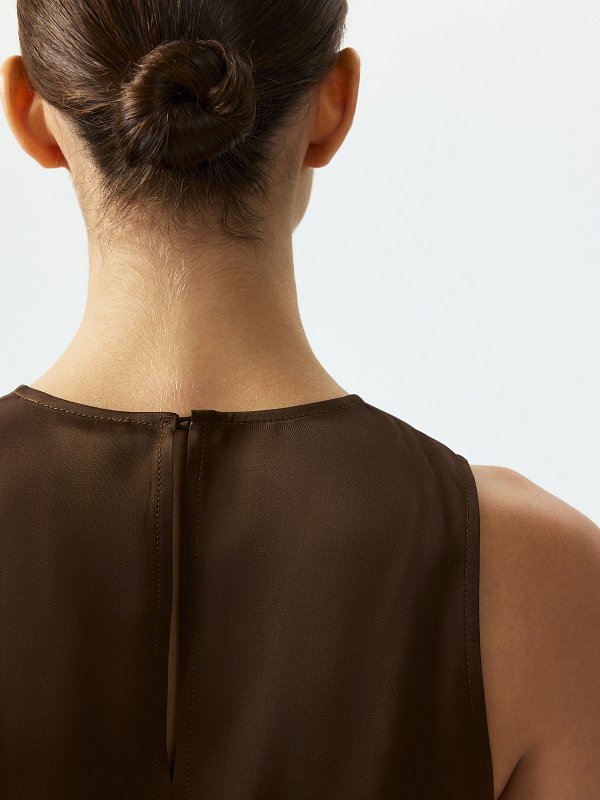 Атласный топ прямого кроя