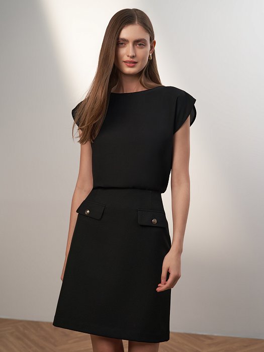 Юбка-мини с тиснеными пуговицами: фото №2