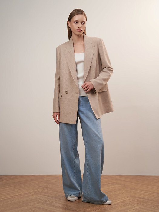 Прямой жакет из смесовой шерсти: фото №2