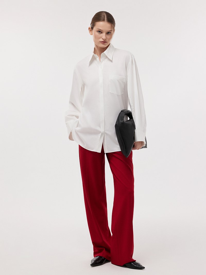 Рубашка с защипами на манжетах