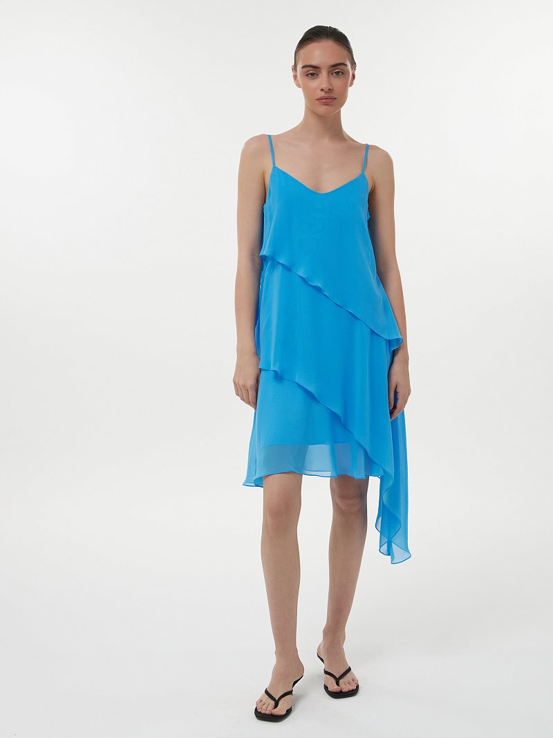 Асимметричное платье из шифона