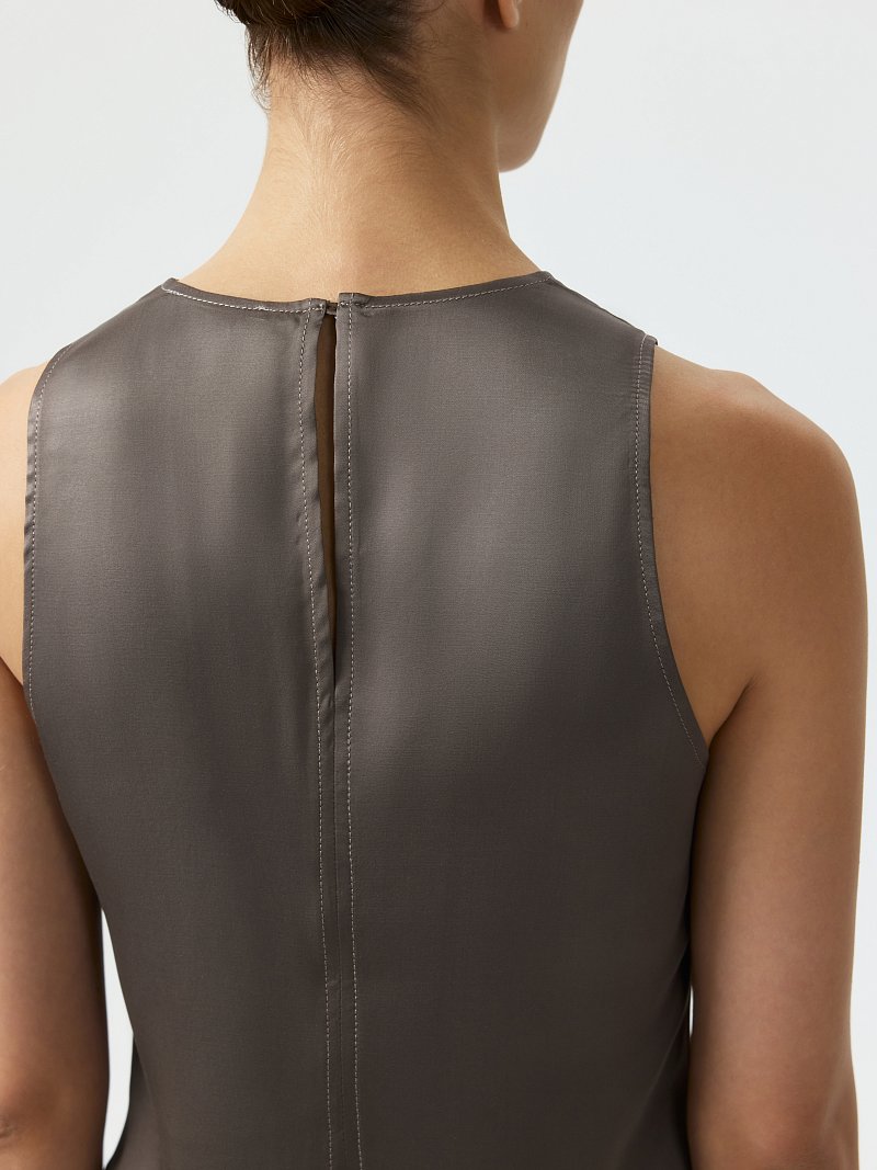 Атласный топ прямого кроя