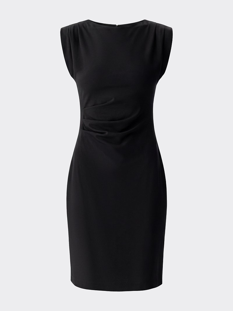 Трикотажное платье-мини с драпировками