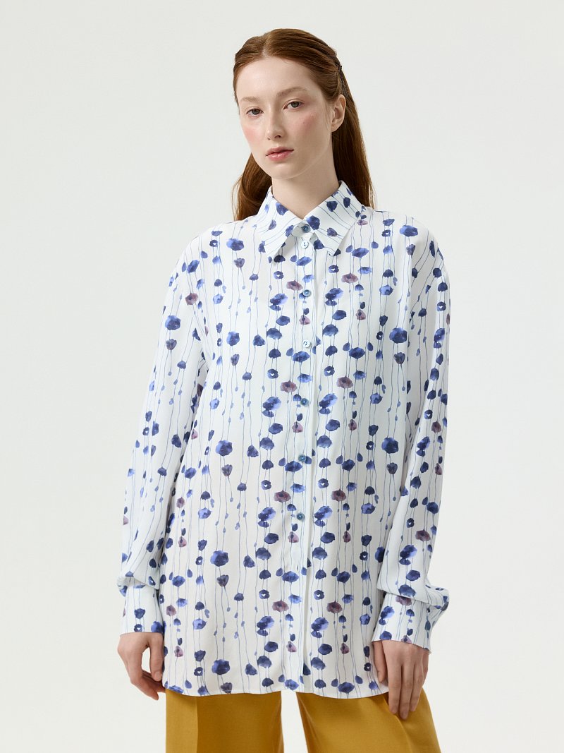 Блуза из вискозы с цветами