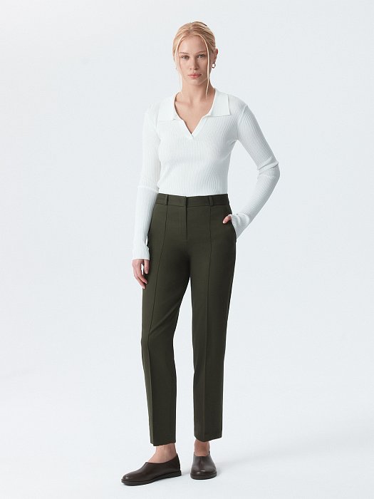 Зауженные брюки из хлопка: фото №6