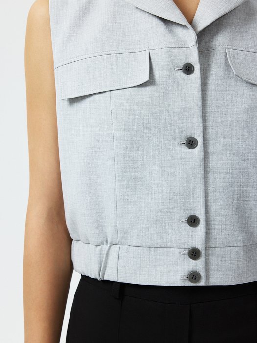 Укороченный жилет прямого кроя: фото №3