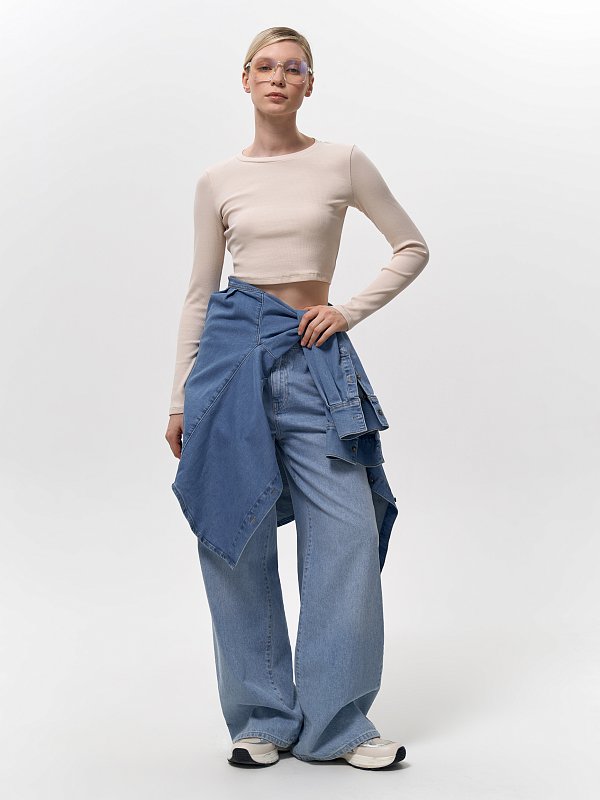 Укороченный лонгслив из хлопка 