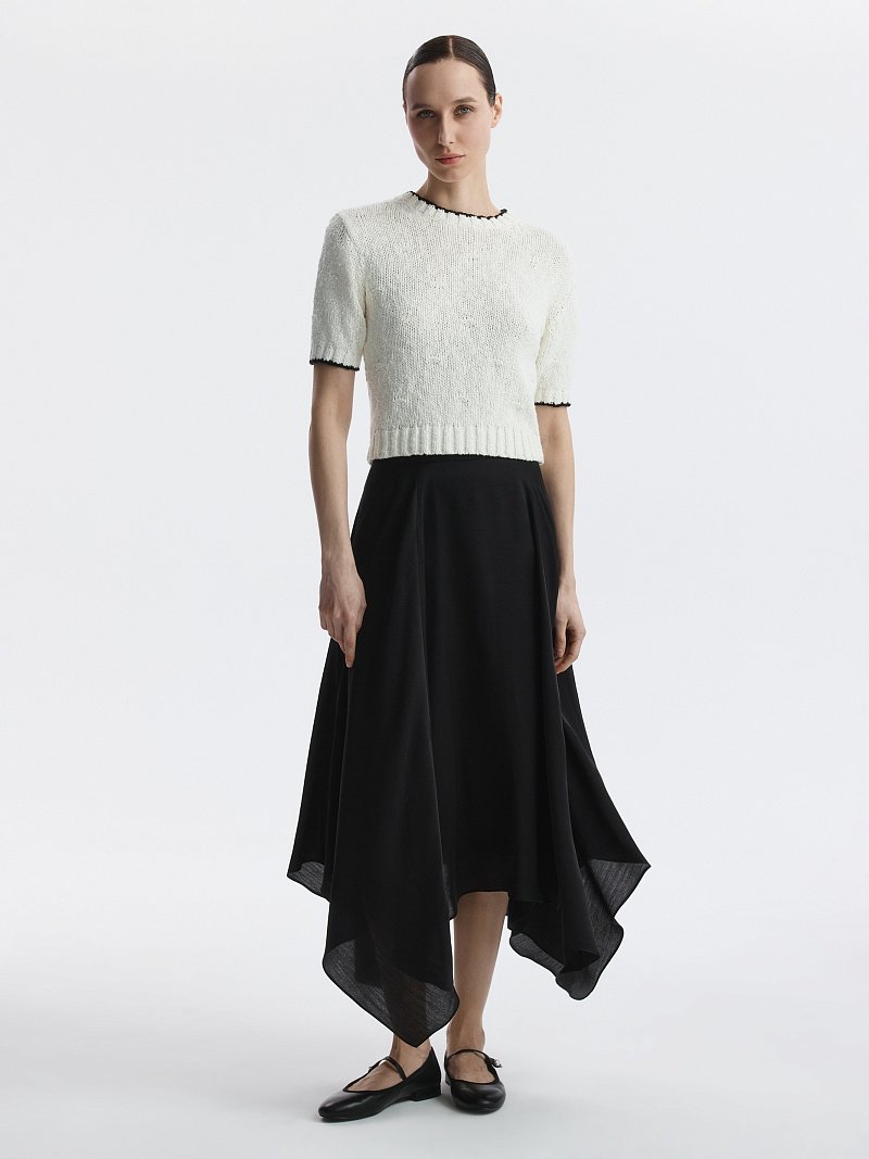 Джемпер с короткими рукавами из хлопка