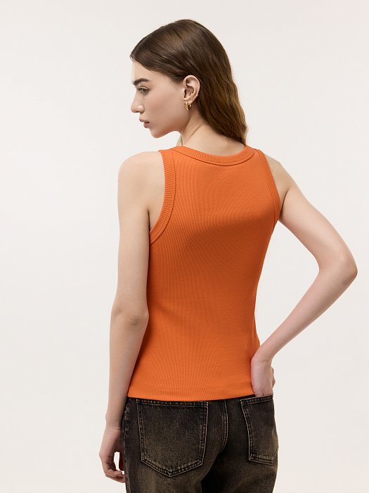 Однотонный топ из хлопка: фото №4