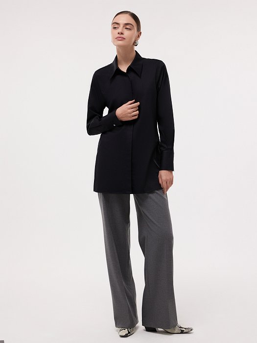 Удлиненная рубашка из хлопка: фото №4