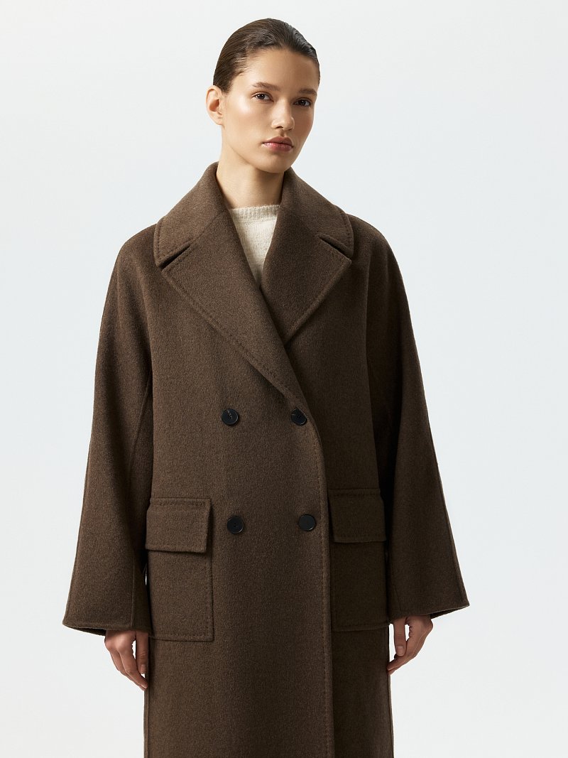 Свободное пальто с шерстью