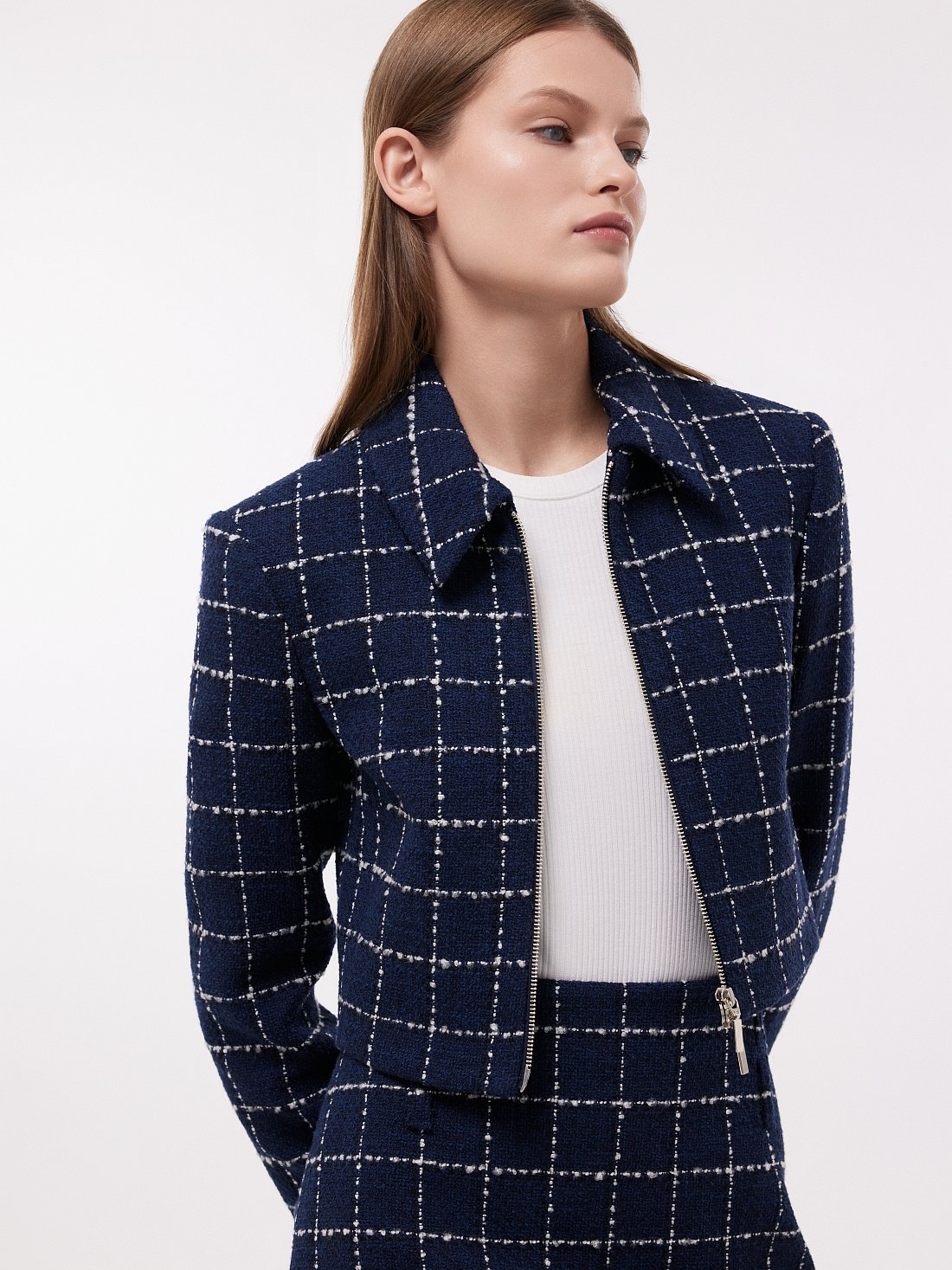 Твидовый жакет в клетку: фото №1