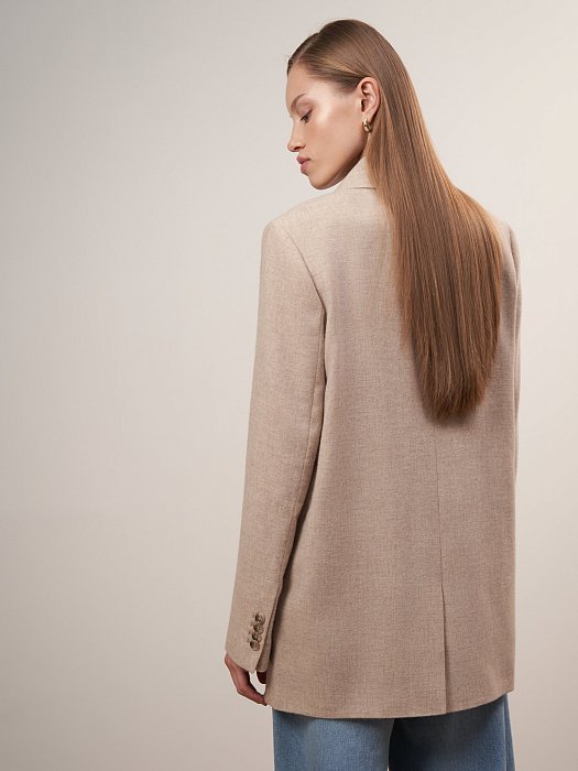 Прямой жакет из смесовой шерсти: фото №7