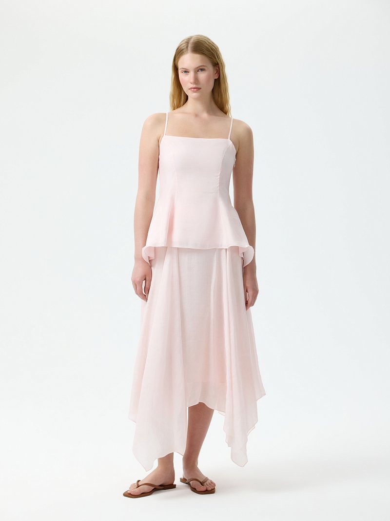 Топ из лиоцелла с баской