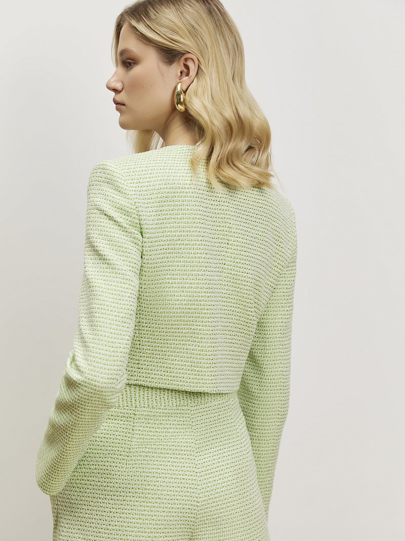 Укороченный жакет из твида