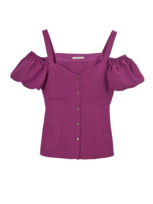 Блуза с рукавами-фонариками и рельефами: фото №5