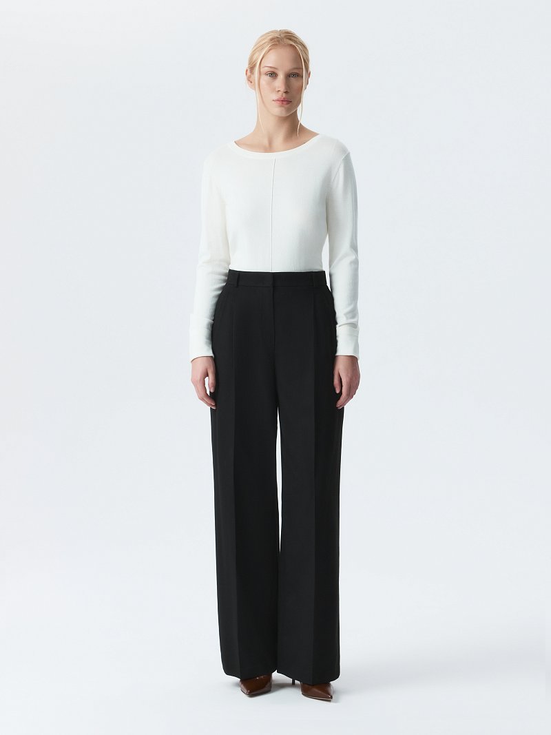 Широкие брюки из фланели