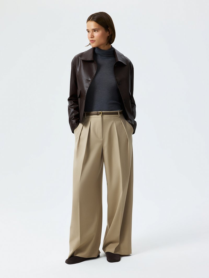 Брюки из переработанного материала с шерстью