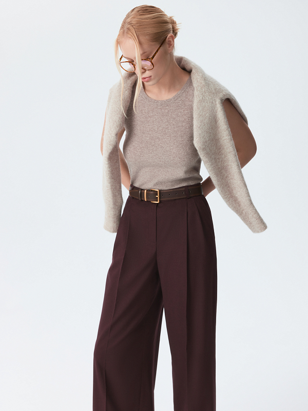 Широкие брюки из фланели