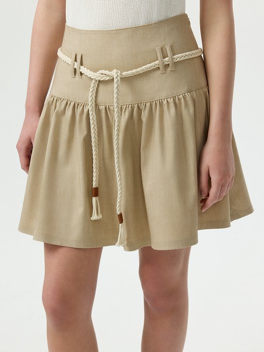 Расклешенная юбка со льном: фото №2