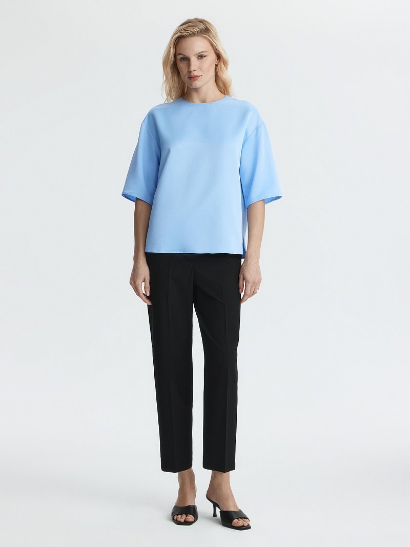 Атласная блуза на молнии