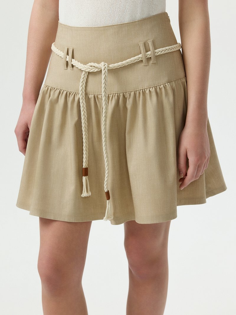 Расклешенная юбка со льном