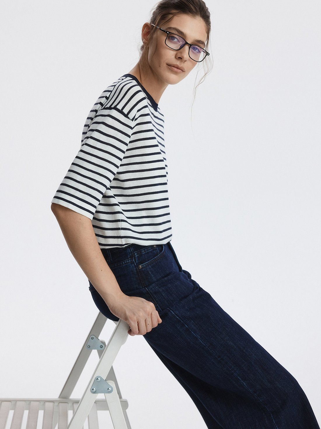 Джемпер из хлопка в полоску: фото №1