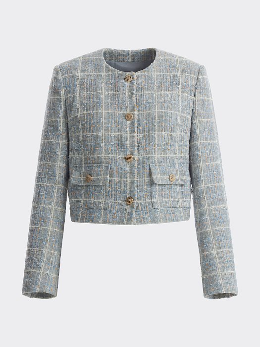 Твидовый жакет укороченного кроя: фото №6