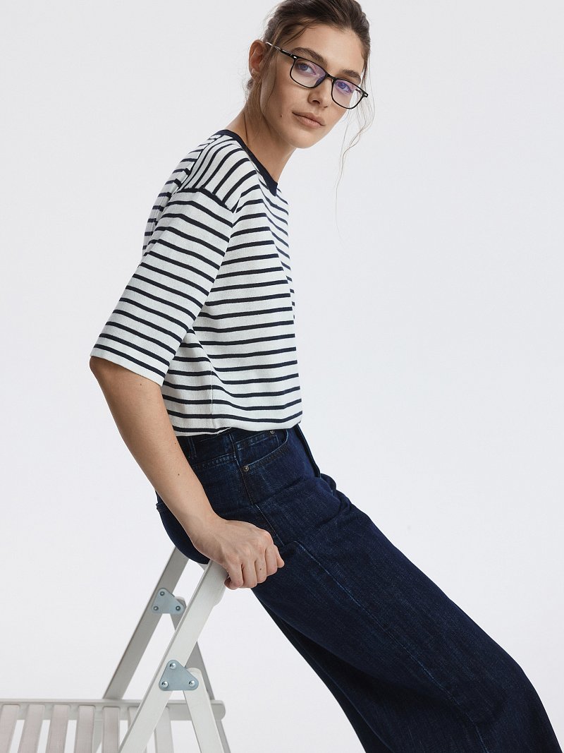 Джемпер из хлопка в полоску