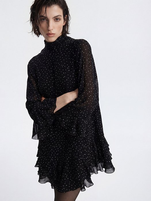 Шифоновое платье с воланами (Р158): фото №6