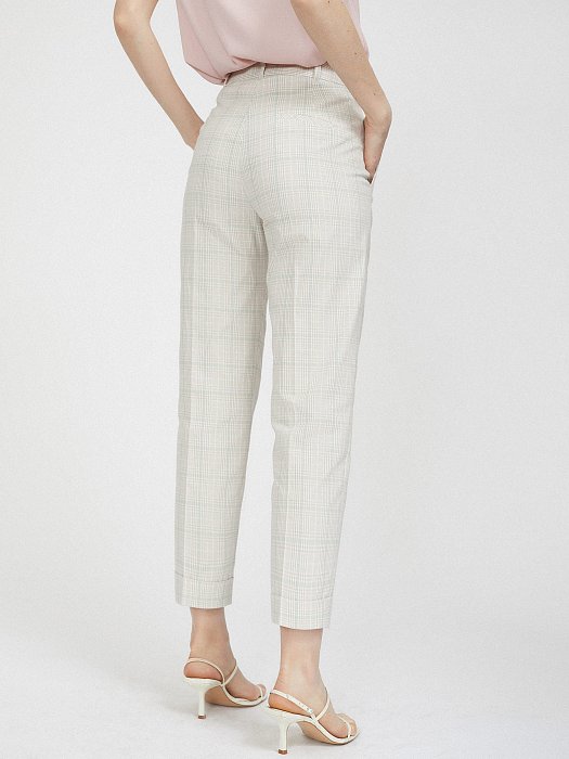 Брюки в клетку из хлопка: фото №3