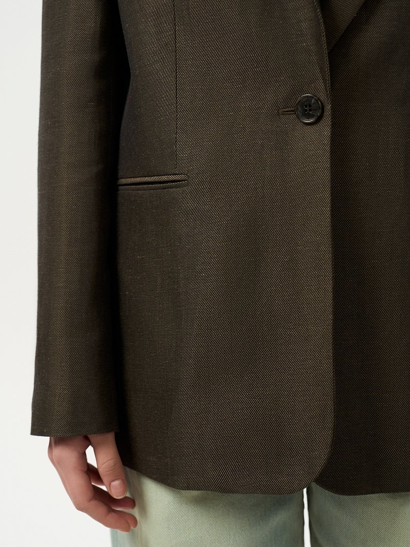 Прямой жакет изо льна (Р158)