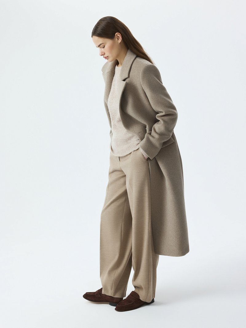 Прямое пальто из шерсти