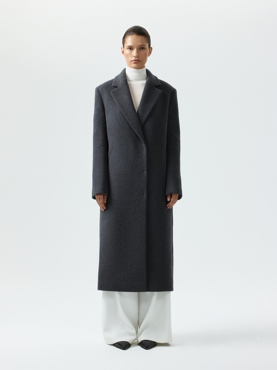 Пальто из шерсти на кнопках (Р158): фото №1