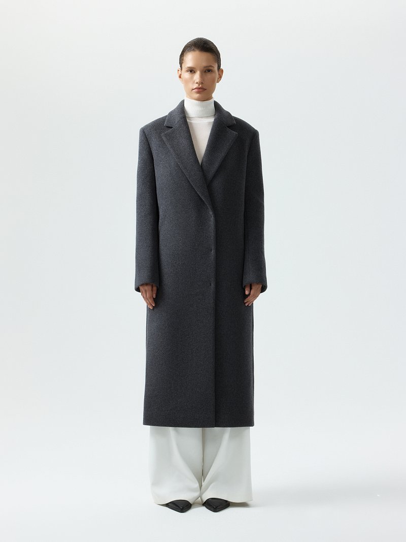 Пальто из шерсти на кнопках (Р158)