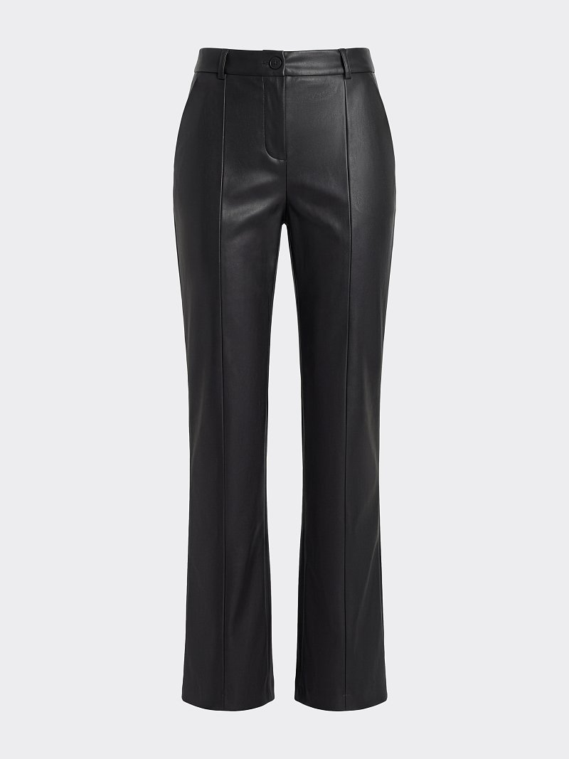 Брюки-клеш из экокожи