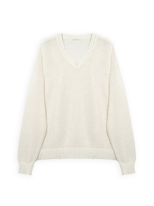 Вязаный пуловер с пайетками: фото №6