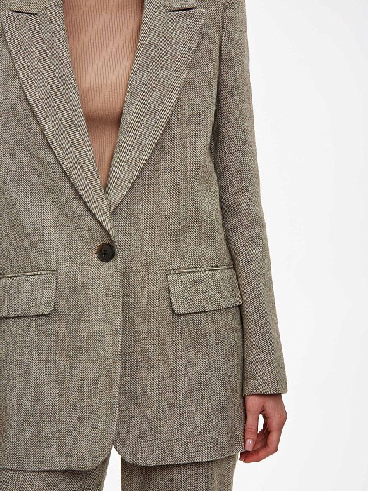 Однобортный жакет из шерсти: фото №5