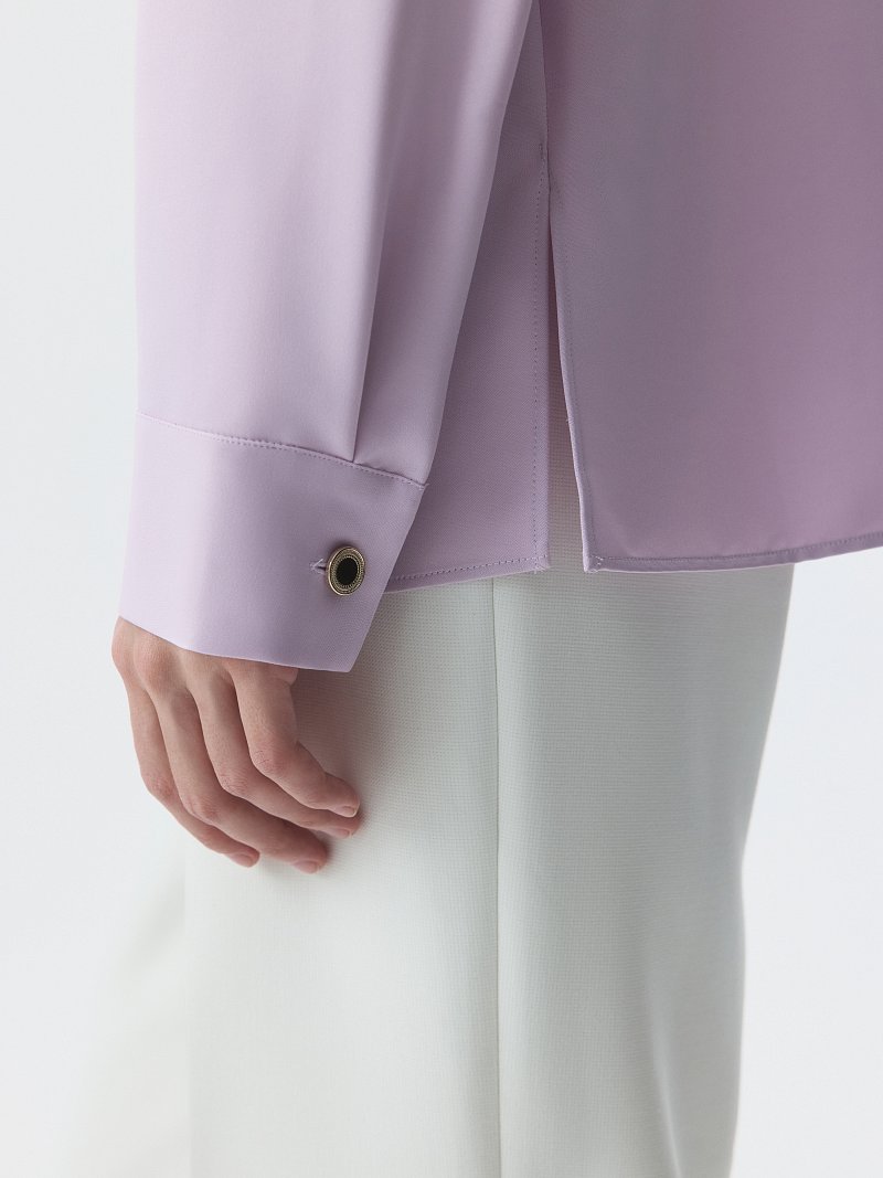 Атласная блуза-поло