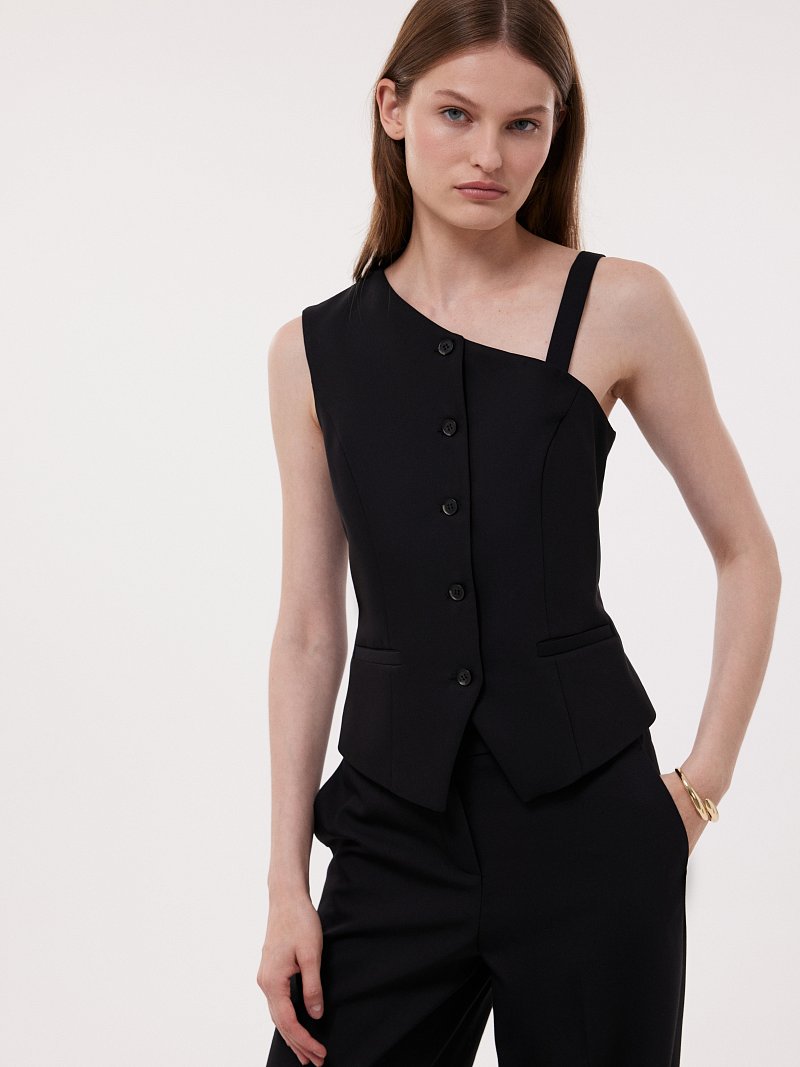 Асимметричный топ со съемной бретелью