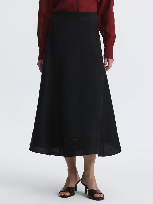 Расклешенная юбка изо льна: фото №3
