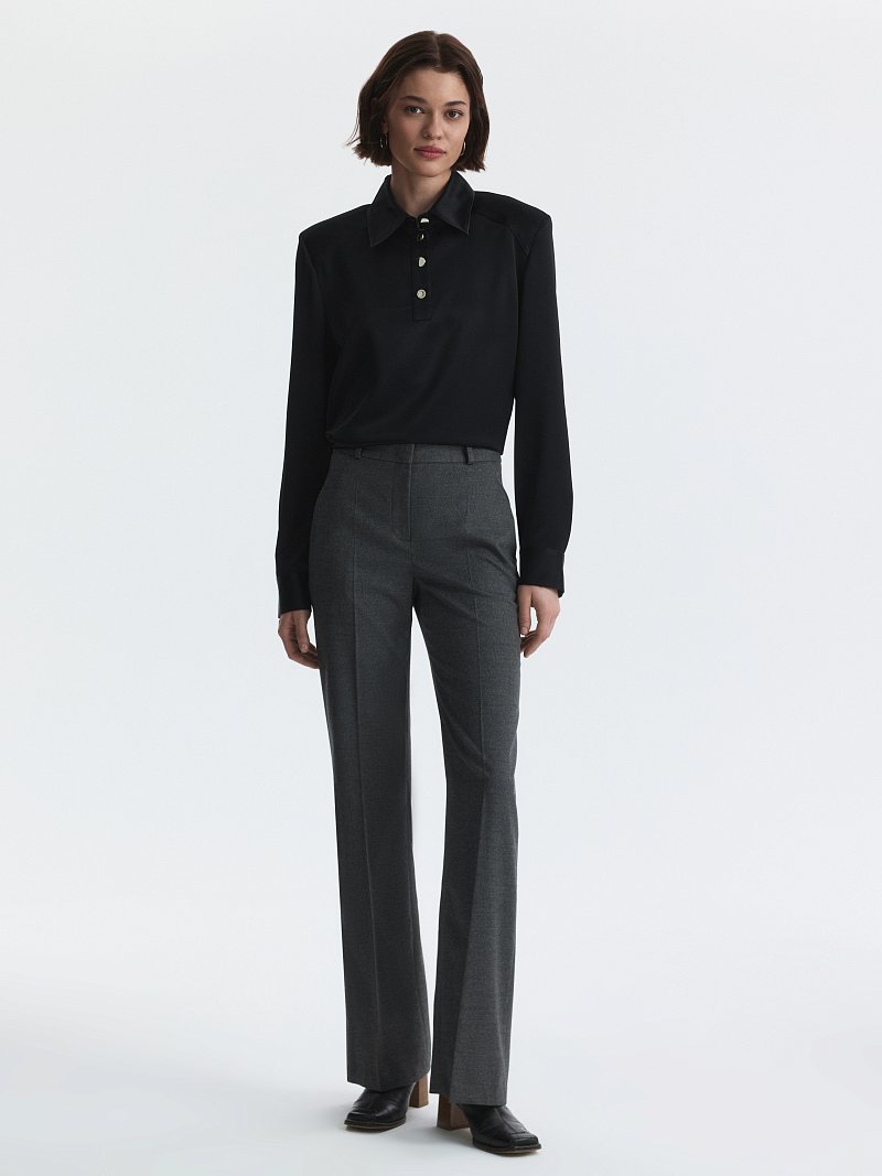 Расклешенные брюки из фланели