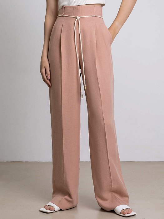 Удлиненные брюки со льном: фото №3